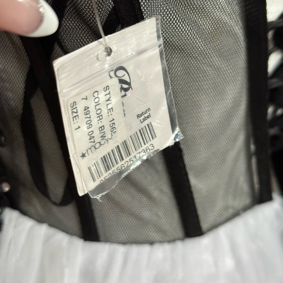 Blondie Nites Black/White sparkle tulle babydoll special occasion dress - Picture 6 of 7